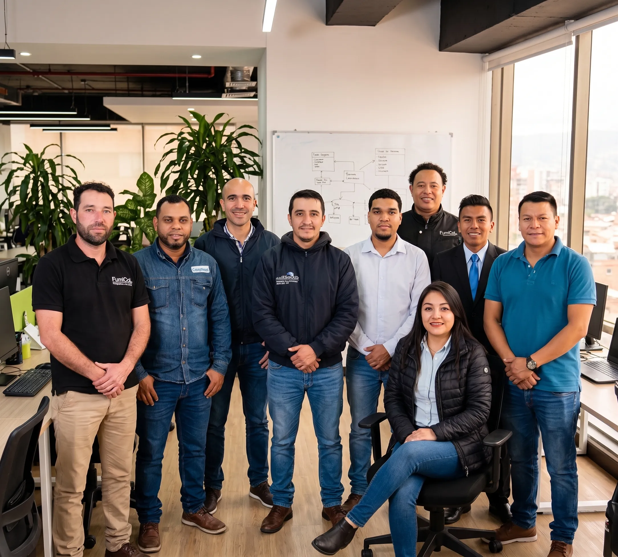 Colaboradores de Fumicol en las oficinas de la compañía